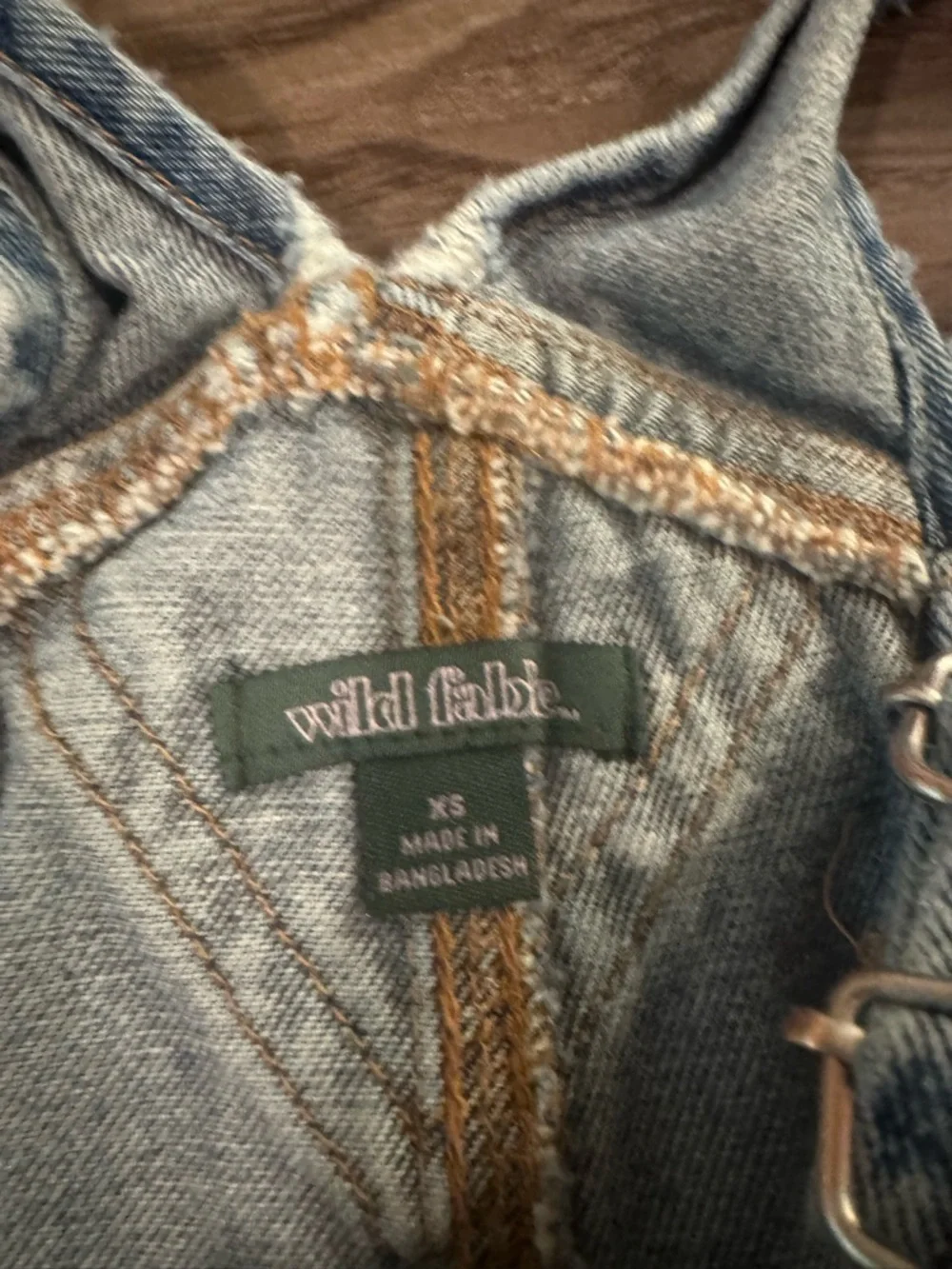 wild fable light blue denim short overalls - Picture 2 of 3
